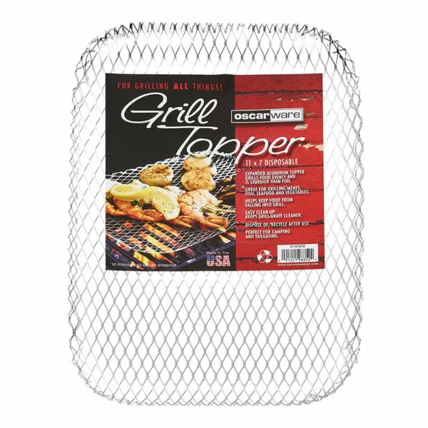 Oscarware®11x7-Disposable-Grill-Topper designed to cook smaller, more delicate foods as well as traditional favorites on the grill.